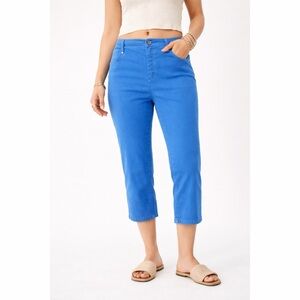 J. Jill High Rise Cropped Bright Blue Jeans